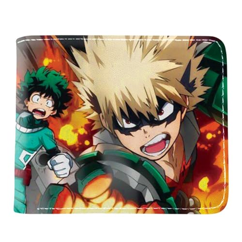 My He-ro Academ-ia Portemonnaie Kinder, Cartoon Comics Portemonnaie Klein, PU-Leder Geldbörse Brieftasche Wallet, für Anime-Fan-Geschenke Jungen und Mädchen(Color:Multicolor 4) von POWERFY