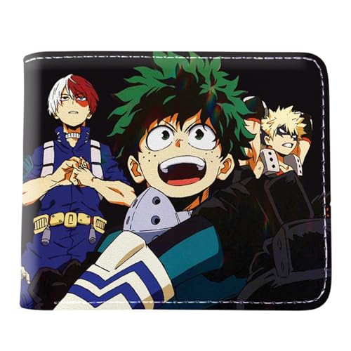 My He-ro Academ-ia Portemonnaie Kinder, Cartoon Comics Portemonnaie Klein, PU-Leder Geldbörse Brieftasche Wallet, für Anime-Fan-Geschenke Jungen und Mädchen(Color:Multicolor 9) von POWERFY