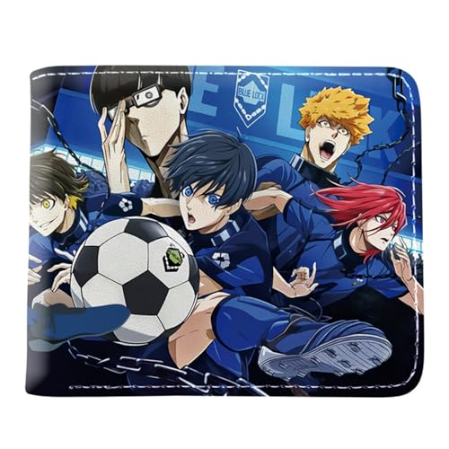 POWERFY Blue Lo-ck Geldbörse Anime, Cartoon-Druck Geldbörse Klein, Kunstleder Kreditkartenetui Scheckkartenetui, für die Schule Familie Jungen Mädchen Anime Fans(Color:Multicolor 14) von POWERFY