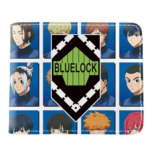 POWERFY Blue Lo-ck Geldbörse Anime, Cartoon-Druck Geldbörse Klein, Kunstleder Kreditkartenetui Scheckkartenetui, für die Schule Familie Jungen Mädchen Anime Fans(Color:Multicolor 7) von POWERFY