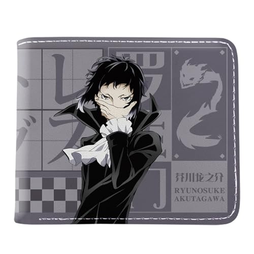 POWERFY Bun-go STR-ay Dogs Portmonee Anime, Zweifach Gefalteter Geldbörse Klein, PU-Leder Wallet Geldbörsen mit Münzfach, für Ausweis Banknote Münze Foto(Color:Multicolor 3) von POWERFY