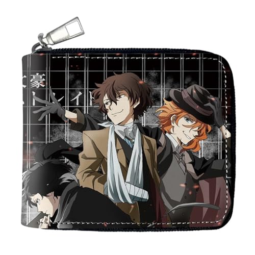 POWERFY Bun-go STR-ay Dogs Wallet Anime, Jugend Karikatur Cartoons Leder Geldbörse, Kindergeldbörse für Ausweis Banknote Münze Foto(Color:Multicolor 8) von POWERFY