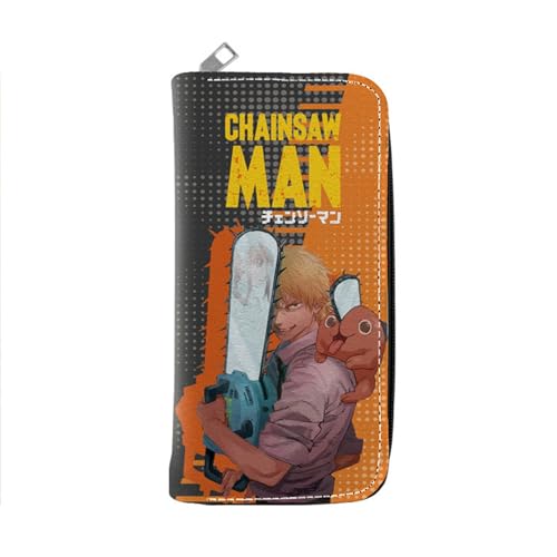 POWERFY Chains-aw Man Anime Wallet, Geldbörse Damen Leder mit Reißverschluss, Schlüsselanhänger Geldtasche (Color:Multicolor 14) von POWERFY