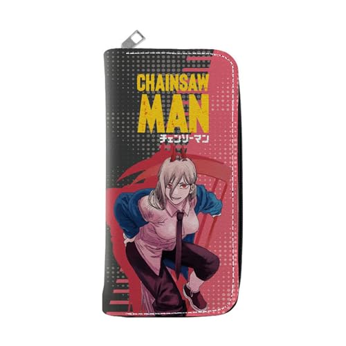 POWERFY Chains-aw Man Anime Wallet, Geldbörse Damen Leder mit Reißverschluss, Schlüsselanhänger Geldtasche (Color:Multicolor 15) von POWERFY