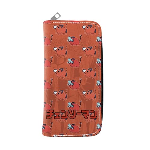 POWERFY Chains-aw Man Anime Wallet, Geldbörse Damen Leder mit Reißverschluss, Schlüsselanhänger Geldtasche (Color:Multicolor 7) von POWERFY