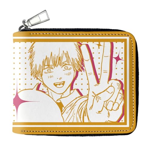 POWERFY Chains-aw Man Anime Wallets, Cartoon-Münztasche PU-Leder Geldbörse, Mädchen Geldtasche mit Münzfach und Geldscheinfach(Color:Multicolor 1) von POWERFY