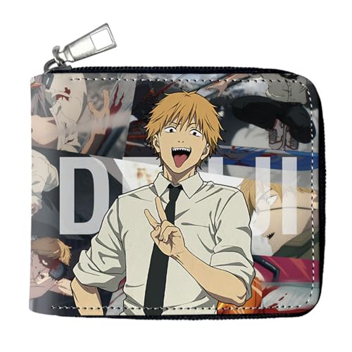 POWERFY Chains-aw Man Anime Wallets, Cartoon-Münztasche PU-Leder Geldbörse, Mädchen Geldtasche mit Münzfach und Geldscheinfach(Color:Multicolor 6) von POWERFY