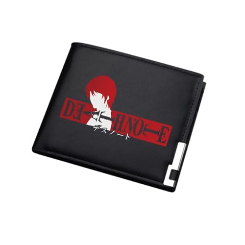 POWERFY DEA. th No. te Wallet Anime, Karikatur Portmonee Klein Kompakt, PU Leder Münzbörse Wallet mit Sichtfenster, für Anime-Fan-Geschenke Jungen und Mädchen(Color:Black 4) von POWERFY