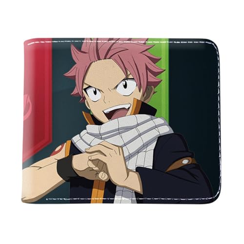 POWERFY FAI-ry TA-il Geldbörse Anime Mittelgroß, Schmale Bi-Fold Kleines Portemonnaie, PU-Leder Kreditkartenetui Wallet Brieftasche, Hält Kleingeld, Ausweis und Münzen(Color:Multicolor 10) von POWERFY