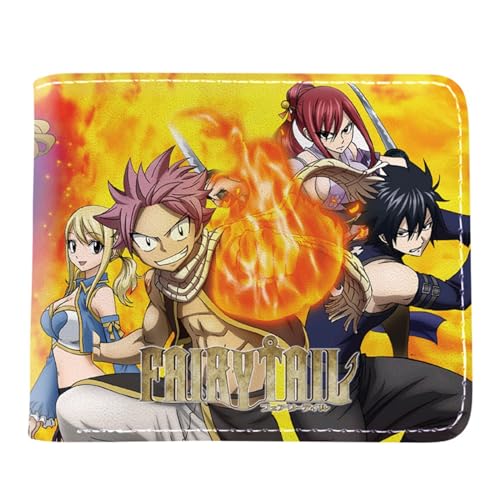 POWERFY FAI-ry TA-il Geldbörse Anime Mittelgroß, Schmale Bi-Fold Kleines Portemonnaie, PU-Leder Kreditkartenetui Wallet Brieftasche, Hält Kleingeld, Ausweis und Münzen(Color:Multicolor 4) von POWERFY