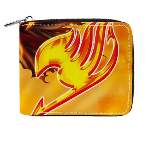 POWERFY FAI-ry TA-il Geldtasche Anime, PU-Leder Münzbörsen mit Reißverschluss, Scheckkartenetui für Teenager und Junge Mädchen(Color:Multicolor 14) von POWERFY