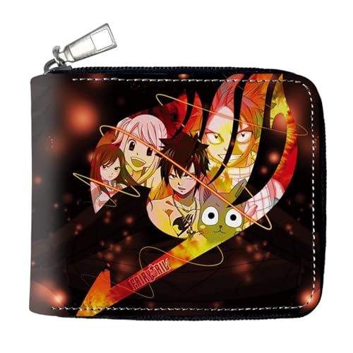 POWERFY FAI-ry TA-il Geldtasche Anime, PU-Leder Münzbörsen mit Reißverschluss, Scheckkartenetui für Teenager und Junge Mädchen(Color:Multicolor 2) von POWERFY