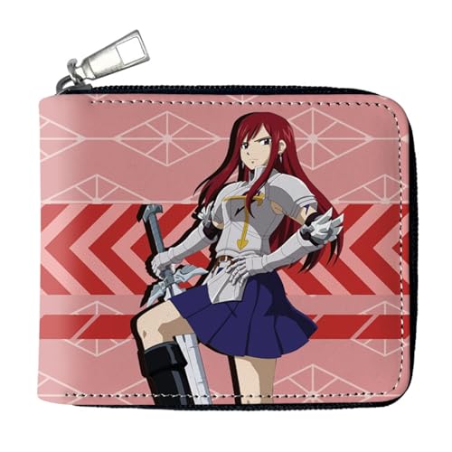 POWERFY FAI-ry TA-il Geldtasche Anime, PU-Leder Münzbörsen mit Reißverschluss, Scheckkartenetui für Teenager und Junge Mädchen(Color:Multicolor 6) von POWERFY