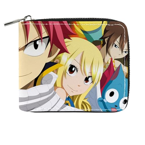 POWERFY FAI-ry TA-il Geldtasche Anime, PU-Leder Münzbörsen mit Reißverschluss, Scheckkartenetui für Teenager und Junge Mädchen(Color:Multicolor 7) von POWERFY