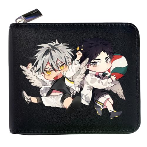 POWERFY Haiky-uu!! Geldbeutel Anime Mittelgroß, Cartoons Bild Gedruckt Leder Geldbörse, Mädchen Geldtasche mit Münzfach und Geldscheinfach(Color:Multicolor 14) von POWERFY