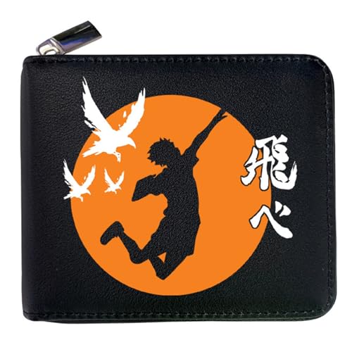 POWERFY Haiky-uu!! Geldbeutel Anime Mittelgroß, Cartoons Bild Gedruckt Leder Geldbörse, Mädchen Geldtasche mit Münzfach und Geldscheinfach(Color:Multicolor 2) von POWERFY