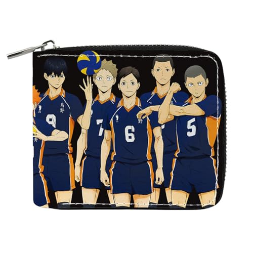 POWERFY Haiky-uu!! Kinder Geldbeutel Jungs, Reißverschluss Portemonnaie Leder, Mädchen Geldtasche mit Münzfach und Geldscheinfach(Color:Multicolor 12) von POWERFY