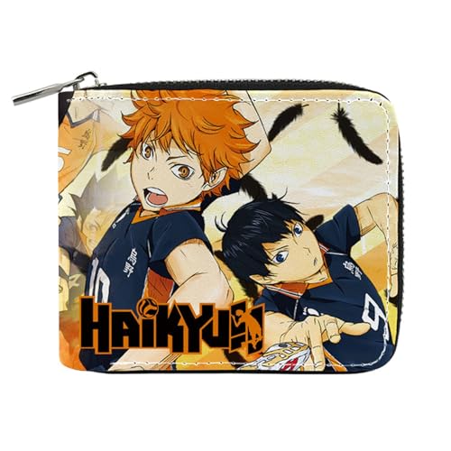 POWERFY Haiky-uu!! Kinder Geldbeutel Jungs, Reißverschluss Portemonnaie Leder, Mädchen Geldtasche mit Münzfach und Geldscheinfach(Color:Multicolor 19) von POWERFY