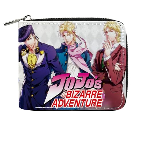 POWERFY Jo-Jo's Bizar-re Adventu-re Geldtasche Anime, Reißverschluss Portemonnaie Leder, Scheckkartenetui für Teenager und Junge Mädchen(Color:Multicolor 6) von POWERFY