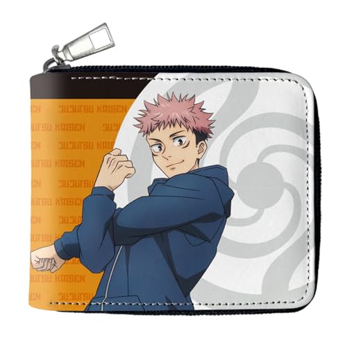 POWERFY Jujut-su Kais-en Anime Geldbörse, Lustig Süß Spaß Card Holder Wallet, Mädchen Geldtasche mit Münzfach und Geldscheinfach(Color:Multicolor 1) von POWERFY