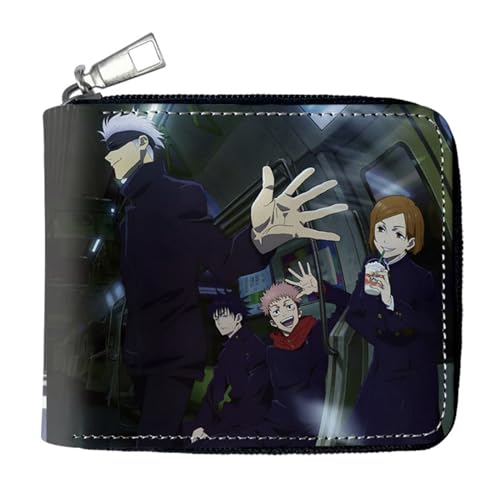 POWERFY Jujut-su Kais-en Anime Geldbörse, Lustig Süß Spaß Card Holder Wallet, Mädchen Geldtasche mit Münzfach und Geldscheinfach(Color:Multicolor 5) von POWERFY