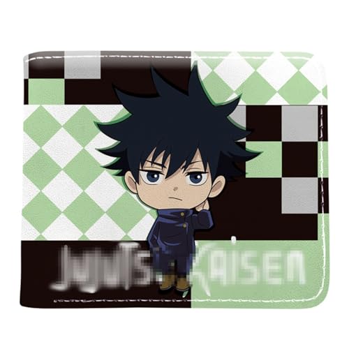 POWERFY Jujut-su Kais-en Geldbörse Anime Mittelgroß, Zweifach Gefalteter Geldbörse Klein, PU-Leder Kreditkartenetui Wallet Brieftasche, für Kinder Fans(Color:Multicolor 14) von POWERFY