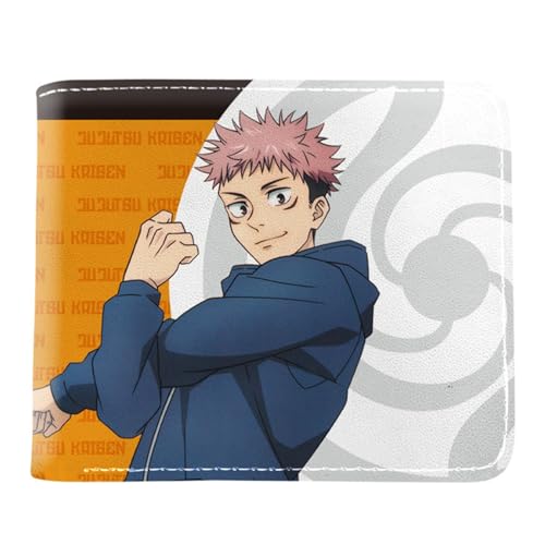 POWERFY Jujut-su Kais-en Portemonnaie Anime, Cartoon-Münztasche Kleine Geldbörse, Kunstleder Kartenetui Geldtasche mit Münzfach, für Jungen und Mädchen(Color:Multicolor 1) von POWERFY