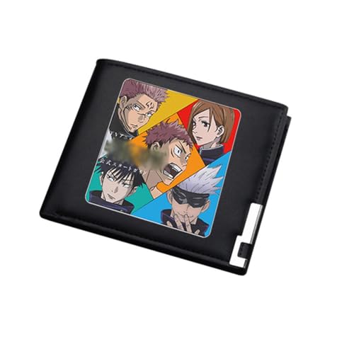 POWERFY Jujut-su Kais-en Wallet Anime, Karikatur Portmonee Klein Kompakt, PU Leder Münzbörse Wallet mit Sichtfenster, für Anime-Fan-Geschenke Jungen und Mädchen(Color:Multicolor 3) von POWERFY