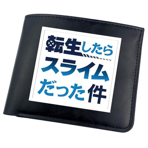 POWERFY That Time I Got Rein-carn-ated As a Slime Anime Wallet, Bifold Kleiner Geldbeutel, PU Leder Geldbörse Brieftasche Wallet, für Kinder Fans(Color:Black 10) von POWERFY