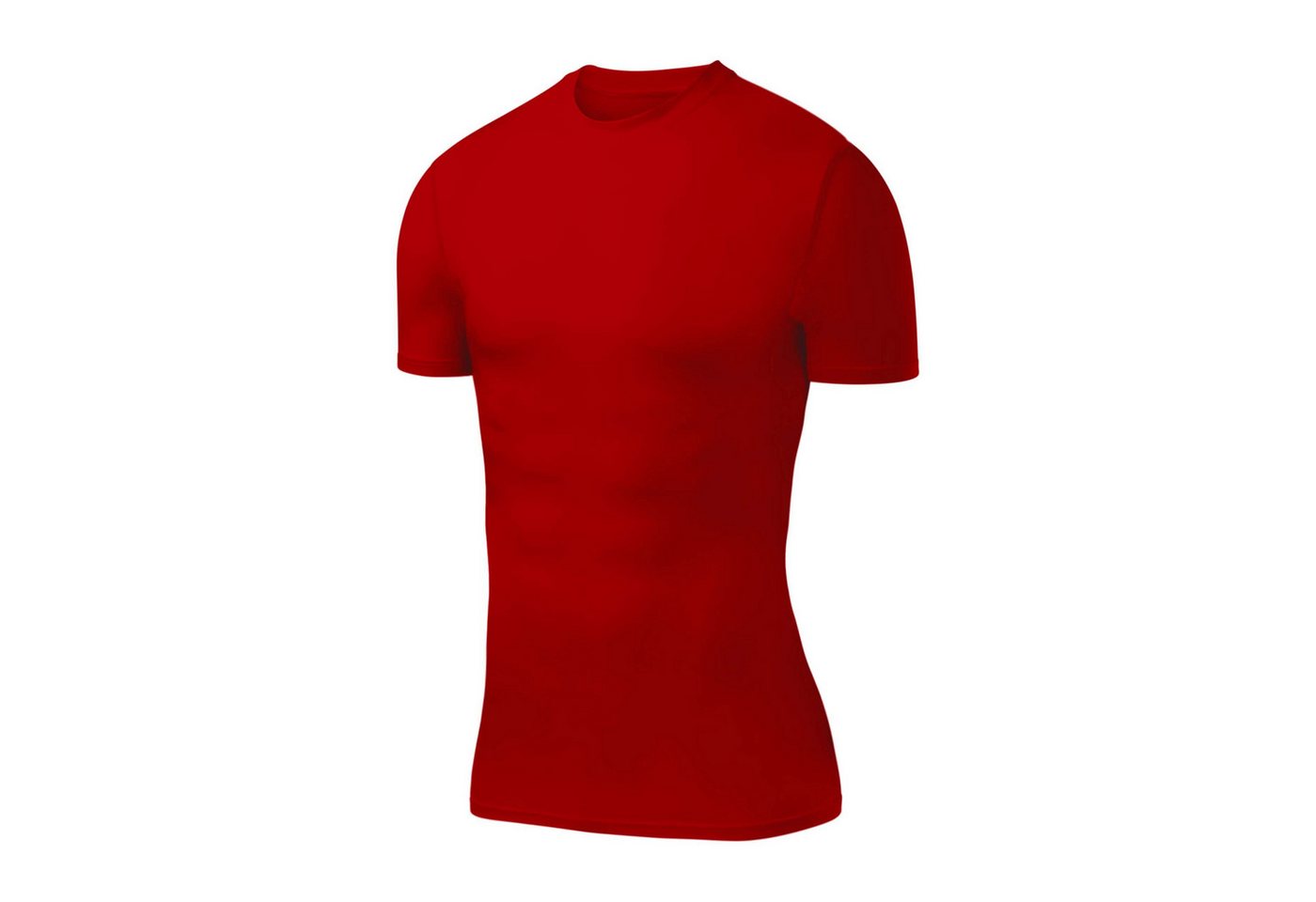 POWERLAYER Funktionsunterhemd PowerLayer Herren Kompressionsshirt/Funktionsshirt - Kurzarm - Rot, XL von POWERLAYER