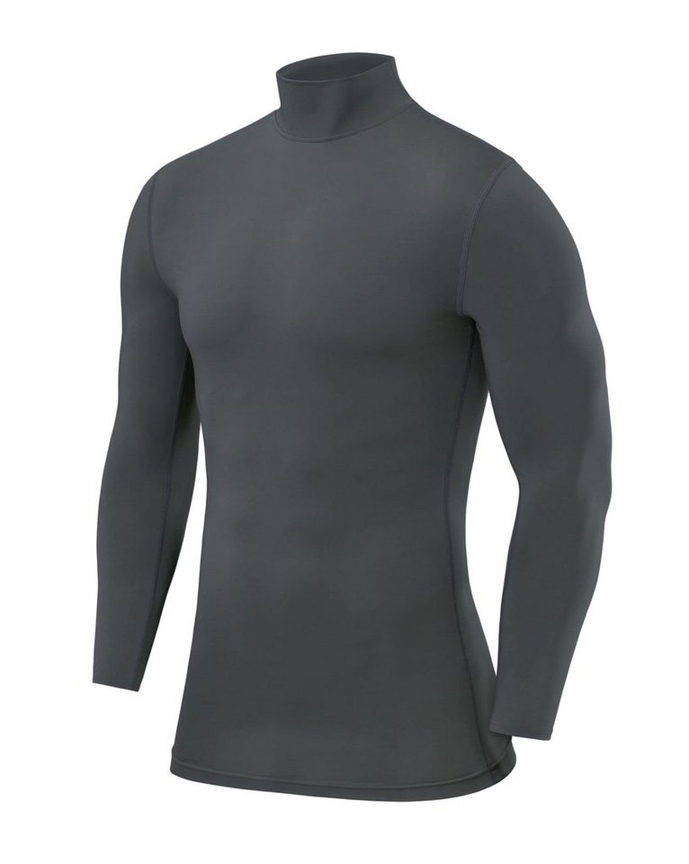 POWERLAYER Langarmshirt PowerLayer Herren Kompressionsoberteil Langarm Mock Neck - Dunkelgrün (1-tlg) von POWERLAYER