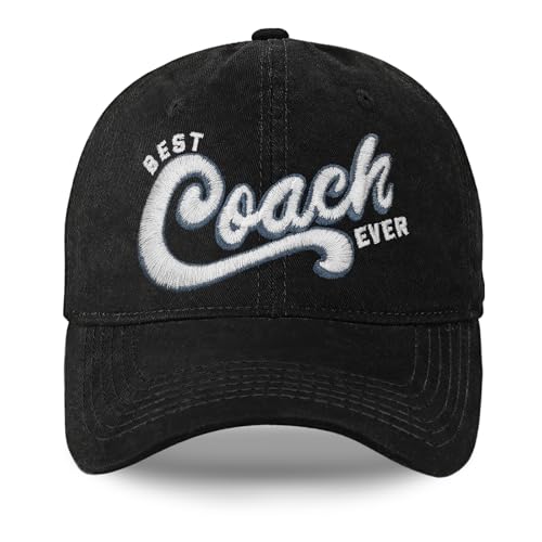 POWEROSE Baseballmütze für Herren und Damen, bestickt, verstellbar, Basbeball-Kappe, Coach-Geschenke, Schwarz, Schwarz, Einheitsgr��e POWEROSE Baseballmütze für Herren und Damen, bestickt, verstellbar, Basbeball-Kappe, Coach-Geschenke, Schwarz, Schwarz, Einheitsgr��e von POWEROSE