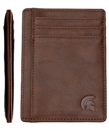 POWR Herren-Geldbörse, schmal, RFID-blockierend, minimalistischer Kreditkartenhalter, Robustes Braun, Minimalistisch von POWR