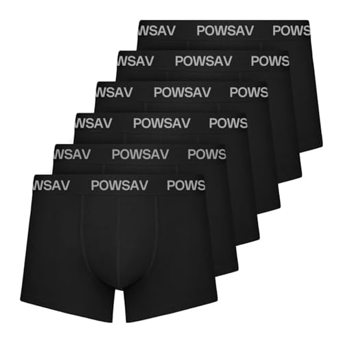 POWSAV Boxershorts Herren 6er Pack Zettel Männer Unterhosen Unterwäsche Boxer (Gr. XXL) von POWSAV