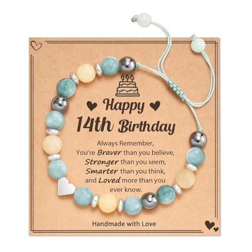 POWWA Geschenk Mädchen 14 Jahre, Geschenk 14 Jahre Mädchen Teenager Armband Teenager Mädchen 14 Jahre Geschenk Geburtstag für Tochter Enkelin Nichte Freundin Schwester14 Year Old Girl Gift Ideas von POWWA