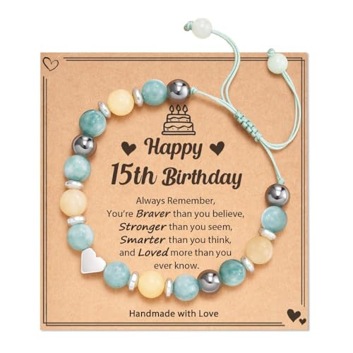 POWWA Geschenk Teenager Mädchen 15, Geschenk Mädchen 15 Jahre Teenager Armband Teenager Mädchen 15 Jahre Geschenk Geburtstag für Tochter Enkelin Nichte Freundin Schwester Girl Gift Ideas von POWWA