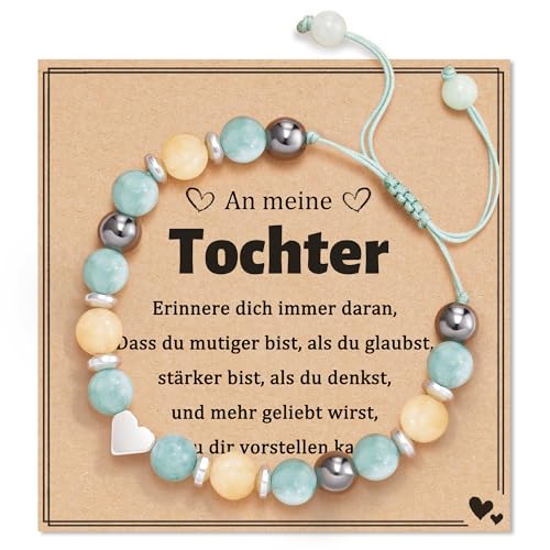 POWWA Tochter Geschenke von Mama, Tochter Geschenke Mädchen 12 9 10 8 Teenager 11 18 14 13 15 Jahre Weihnachtsgeschenke Armband von POWWA