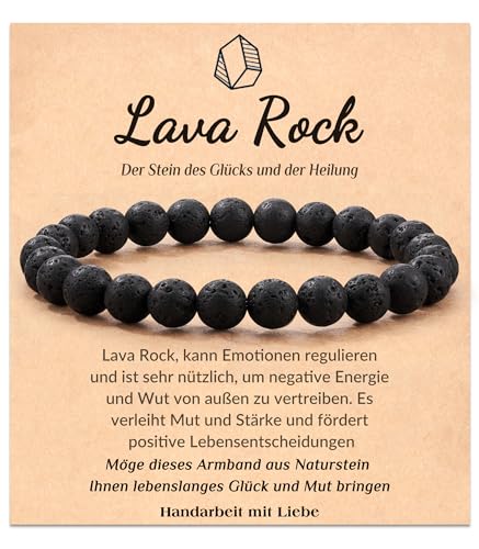 POWWA Weihnachtsgeschenke Armband für Männer fur atherische Ol-Diffusoren, Edelstein Perlenarmband Unisex, Jubilaums- Weihnachts Geburtstags Inspirationsgeschenk fur Manner von POWWA