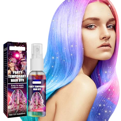 Haarspray natürliches schwarzes Haar Glitter Spray, Glitter Hair Spray, One Time Party Glitter Hair Spray,Coloured Hair,Waterproof Hairspray, Shimmer Silver Powder for Prom, Festival Rave von POWWA