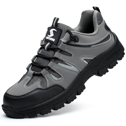 POYLONU Sicherheitsschuhe Herren Arbeitsschuhe Damen Leicht Stahlkappenschuhe Atmungsaktiv rutschfest Arbeits Schuhe mit Stahlkappe Grau Größe 37 POYLONU Sicherheitsschuhe Herren Arbeitsschuhe Damen Leicht Stahlkappenschuhe Atmungsaktiv rutschfest Arbeits Schuhe mit Stahlkappe Grau Größe 37 von POYLONU