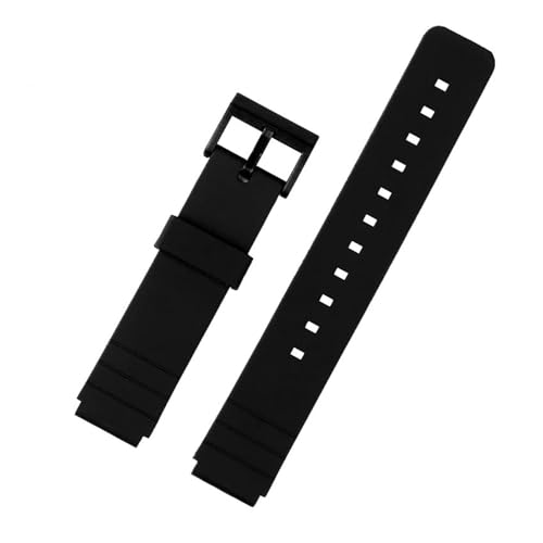 POYNMRE 16mm Gummi-Schwarz-Uhr-Band-Gurt kompatibel mit C-ASIO MQ-24 MW59 MW-240 MQ-71 Bracelet Männer Frauen Silikon wasserdichtes Sport Watchband von POYNMRE