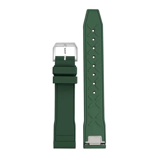 POYNMRE 20 mm 21 mm Schnellverschluss-Stahlendglied FKM-Kautschukarmband Kompatibel mit IWC Pilot Chronometer Mark 20 Fluorkautschuk Wasserdichtes Uhrenarmband Herren(Purple Green,21mm-width) von POYNMRE
