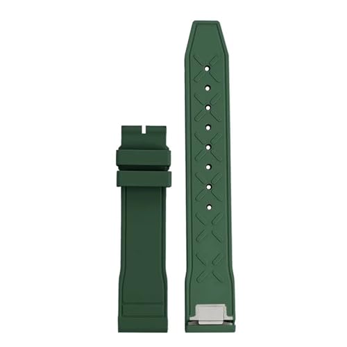 POYNMRE 20 mm 21 mm Schnellverschluss-Stahlendglied FKM-Kautschukarmband Kompatibel mit IWC Pilot Chronometer Mark 20 Fluorkautschuk Wasserdichtes Uhrenarmband Herren(Red Black,20mm-width) von POYNMRE
