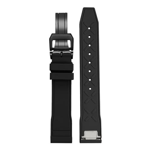 POYNMRE 20 mm 21 mm Schnellverschluss-Stahlendglied FKM-Kautschukarmband Kompatibel mit IWC Pilot Chronometer Mark 20 Fluorkautschuk Wasserdichtes Uhrenarmband Herren(Rose Green,21mm-width) von POYNMRE