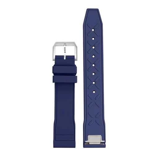 POYNMRE 20 mm 21 mm Schnellverschluss-Stahlendglied FKM-Kautschukarmband Kompatibel mit IWC Pilot Chronometer Mark 20 Fluorkautschuk Wasserdichtes Uhrenarmband Herren(Smokey Mauve,21mm-width) von POYNMRE