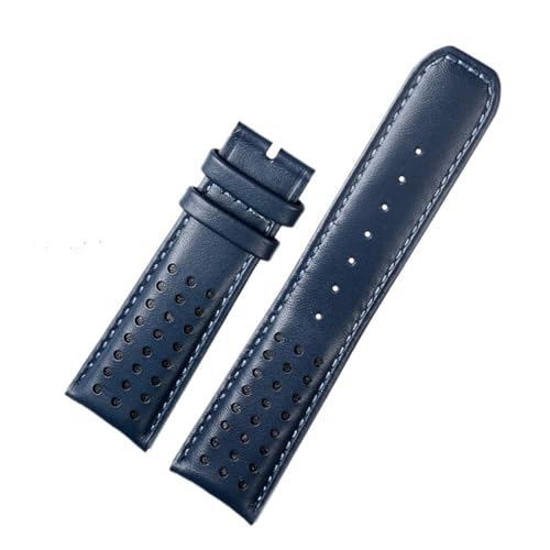 POYNMRE 22 mm 23 mm Rindslederarmband, kompatibel mit CITIZEN Blue Angel Generation Herrenuhr AT8020-54L AT8020-03L Serie Armband(Blue-no buckle,22mm) von POYNMRE