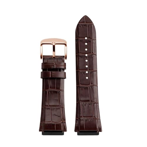 POYNMRE 22 mm Herren-Uhrenarmband aus echtem Leder, kompatibel mit Uhren der Serien GUESS W0247G3 W0040G3 W0040G7, Blau, Schwarz, Braun(Brown Rose Gold) von POYNMRE