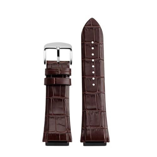 POYNMRE 22 mm Herren-Uhrenarmband aus echtem Leder, kompatibel mit Uhren der Serien GUESS W0247G3 W0040G3 W0040G7, Blau, Schwarz, Braun(Brown Silver) von POYNMRE