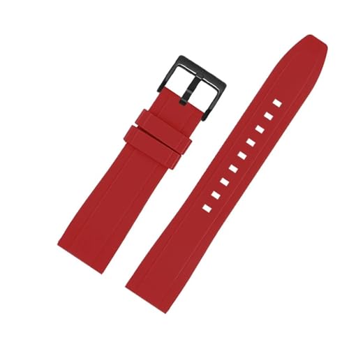 POYNMRE 22 mm Schnellverschluss-Armband aus weichem Silikon 1853 for Herren, kompatibel mit TissoT T125-Gummiarmband T125617A Black Knight-Armband(Red black pin) von POYNMRE