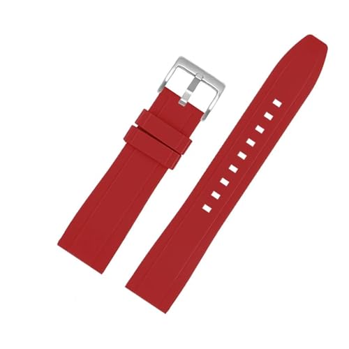 POYNMRE 22 mm Schnellverschluss-Armband aus weichem Silikon 1853 for Herren, kompatibel mit TissoT T125-Gummiarmband T125617A Black Knight-Armband(Red silver pin) von POYNMRE